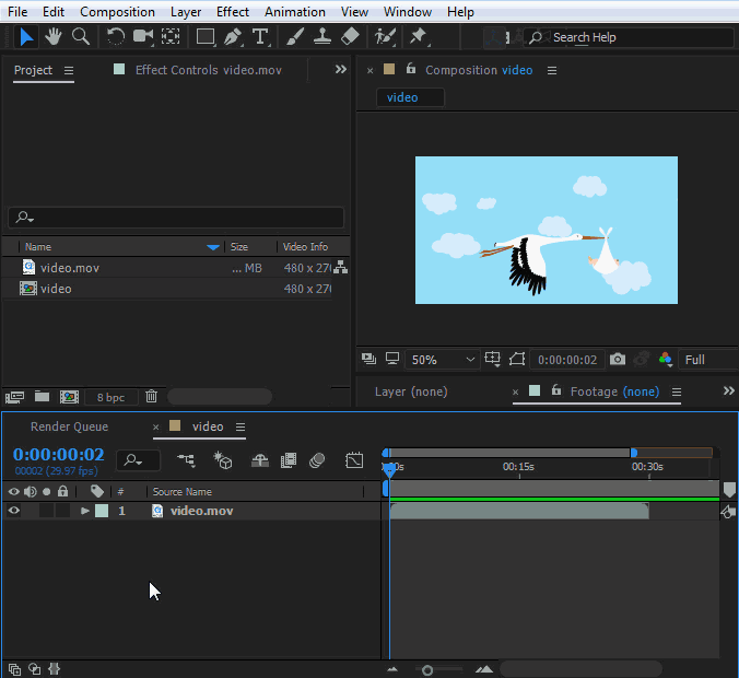 After Effects Cut Video Clip Demo