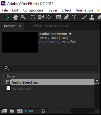 after effects project window