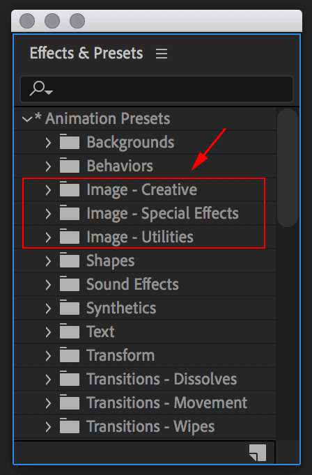 After Effects image effects presets
