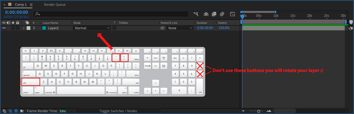 After Effects Blend mode shortcut